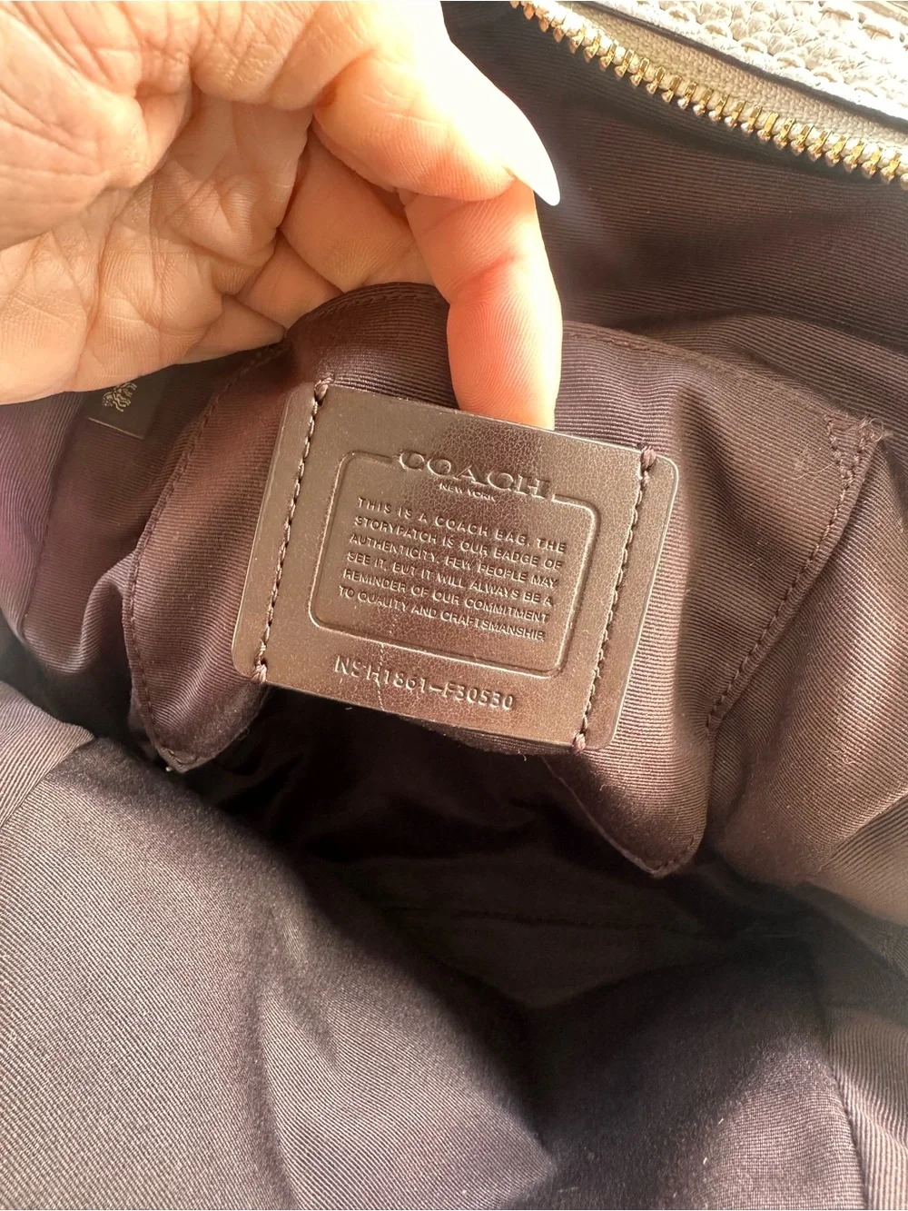 Coach Chalk Pebbled Leather Mini Backpack with Gold Hardware